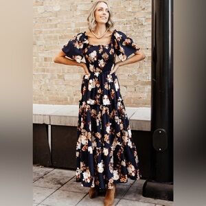 Baltic Born Navy Floral Maxi Dress